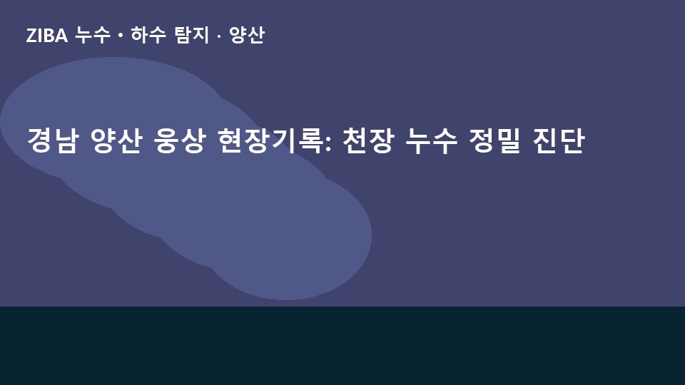 경남 양산 웅상 현장기록: 천장 누수 정밀 진단